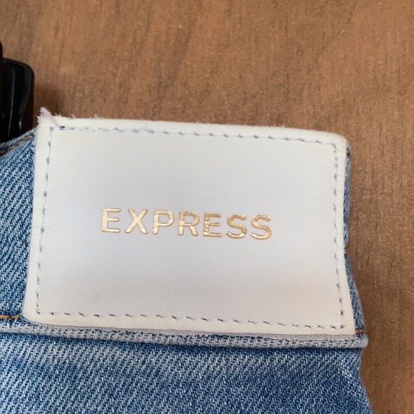 Express super high rise cropped flare jean w bling details size 14 - Picture 10 of 17